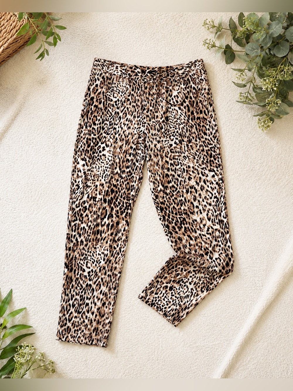 Banana Republic Leopard Print Pull-On Pants | 25.5” Inseam | Chic Ankle Pants